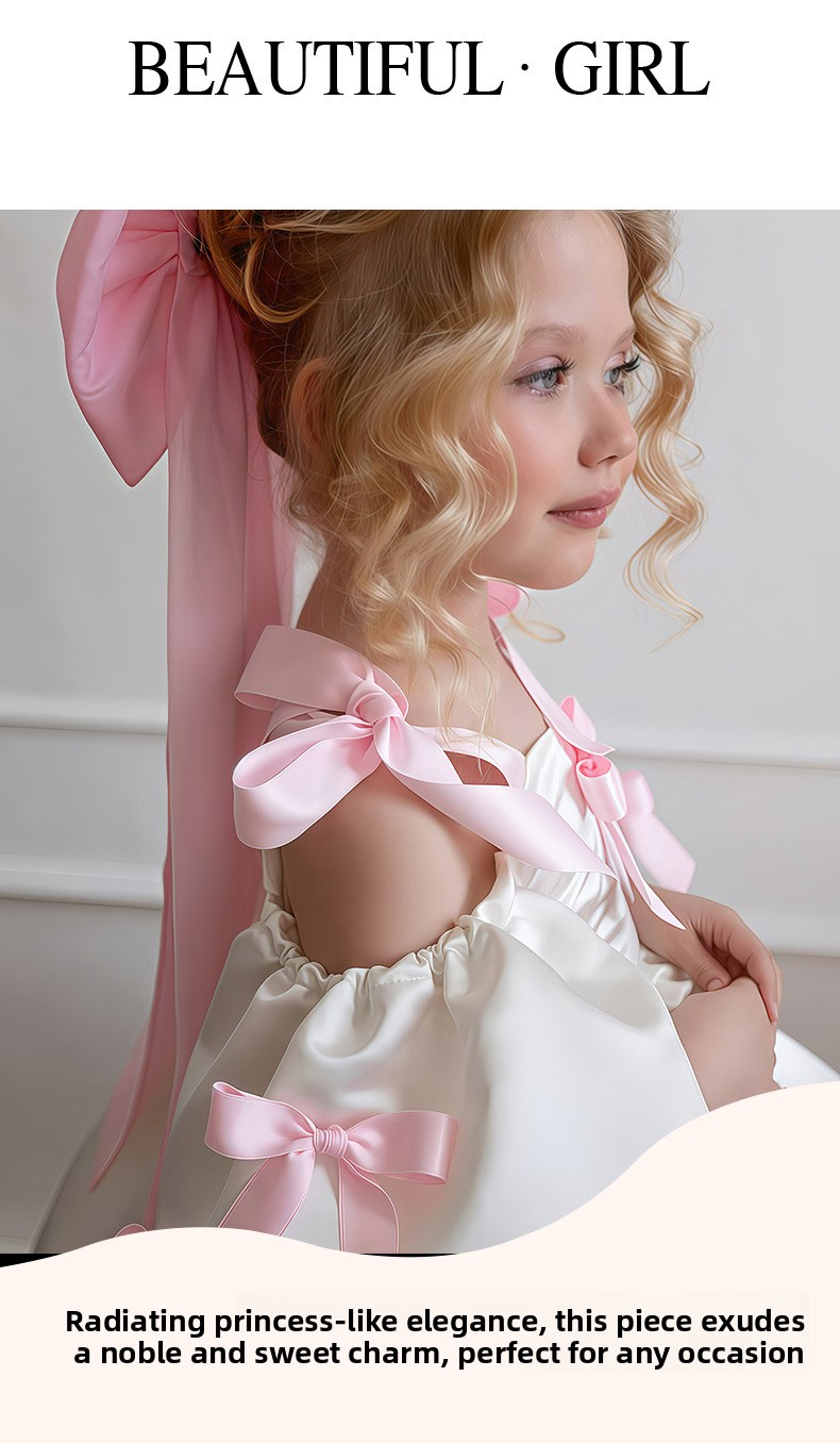 Girls Puff Sleeve Princess Dress for Party Performance