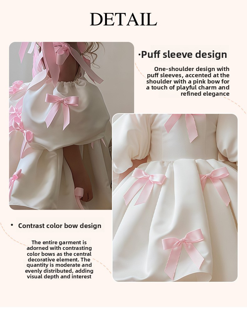 Girls Puff Sleeve Princess Dress for Party Performance