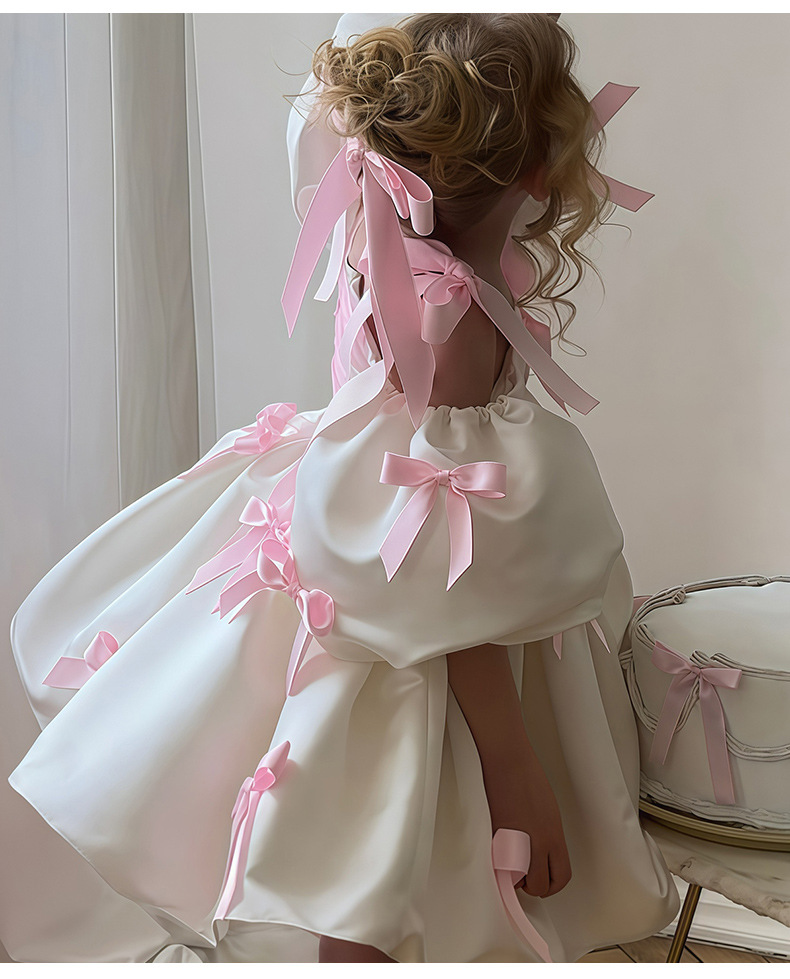Girls Puff Sleeve Princess Dress for Party Performance