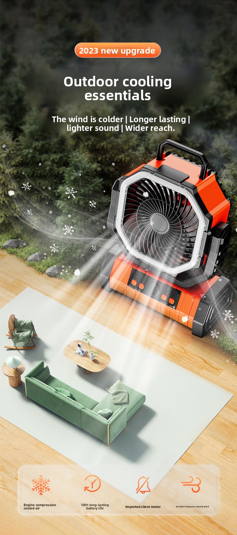 Portable Rechargeable Magnetic Water Mist Fan