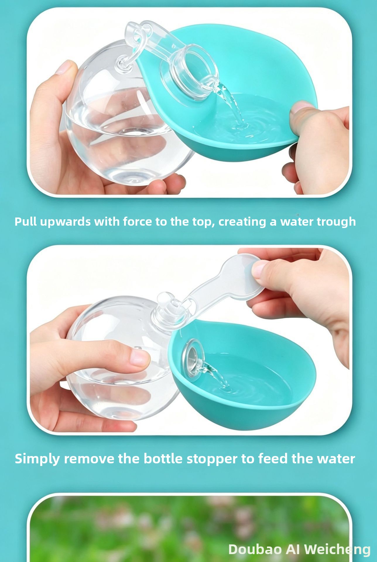 Portable pet water bottle leak-proof drinking device