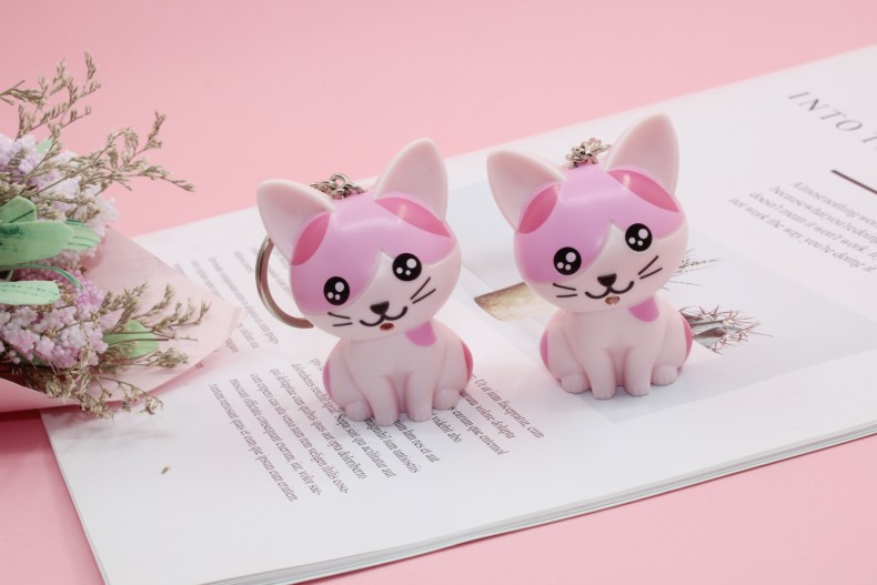 LED Sound Light-Up Kitten Keychain Pendant