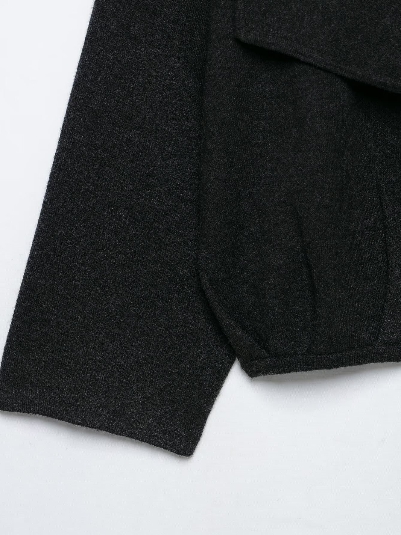 Round-neck pullover basic solid-colored top