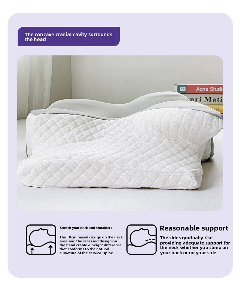 Ergonomic Contour Memory Foam Pillow Slow Rebound Neck Support Cooling Travel Pillow