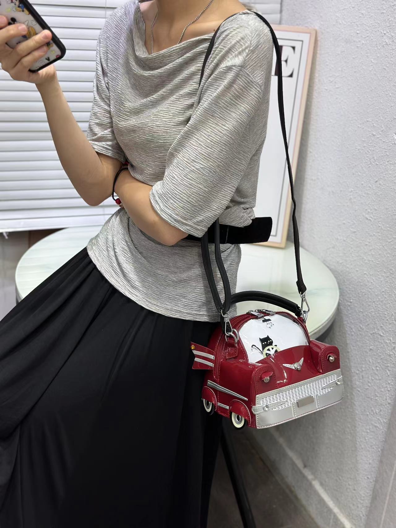 Creative 3D Car Shape PU Handbag Crossbody Bag for Women