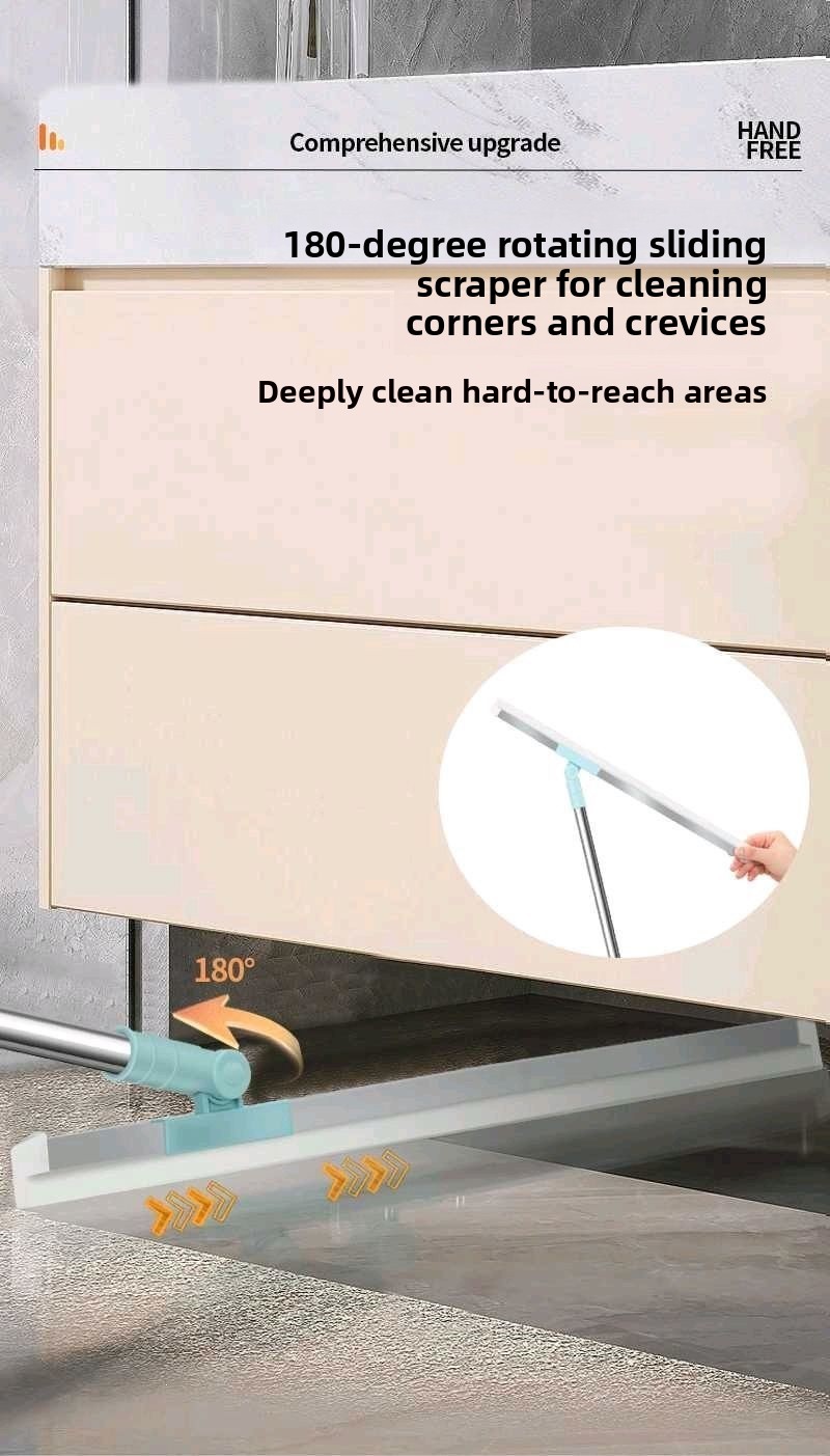 Household floor scraping and water sweeping broom