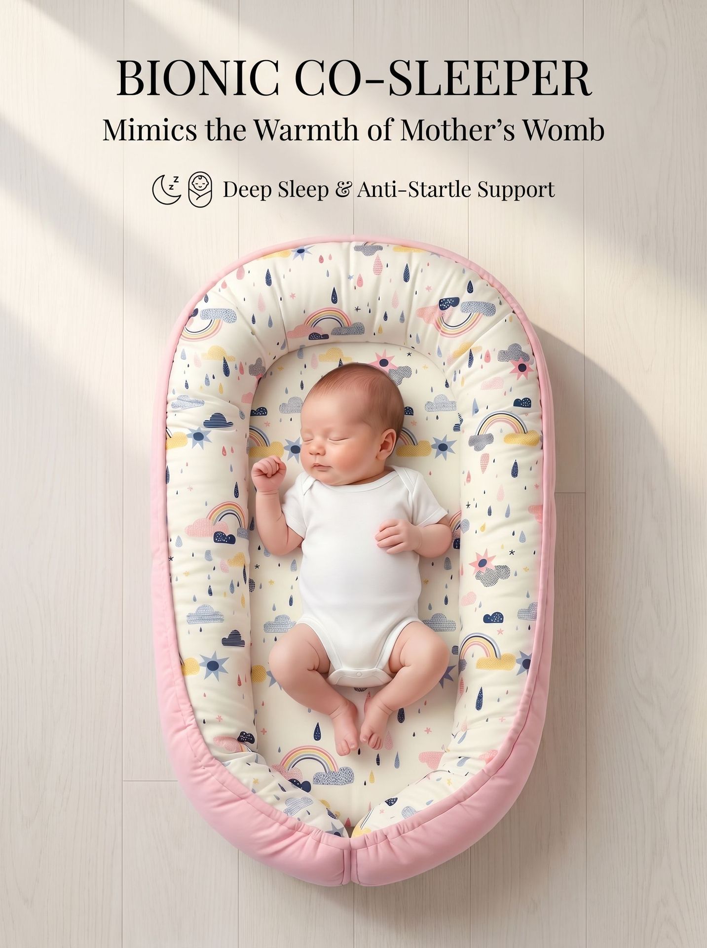 Portable Bionic Baby Nest Crib Removable Washable Cotton Newborn Bed
