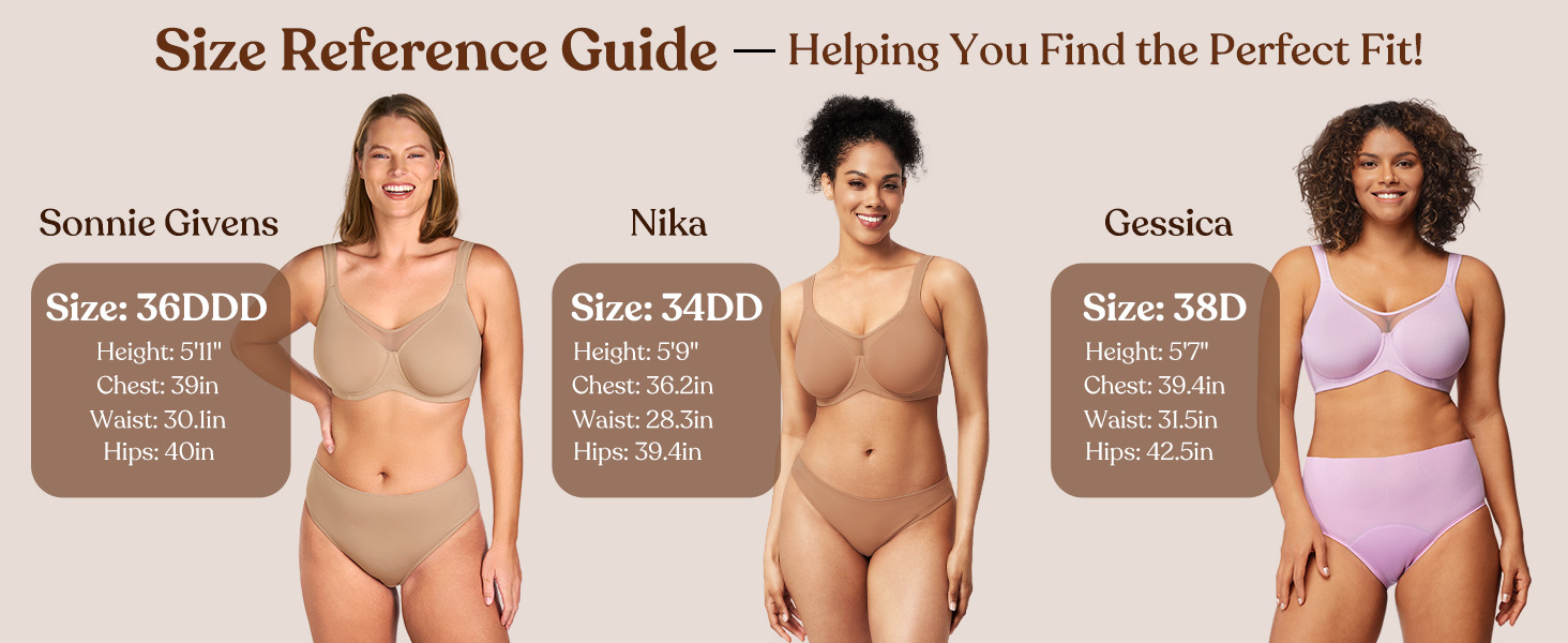Women's Plus Size Full Cup Underwire Bra Unlined Breathable T-Shirt Bra with Wide Size Range