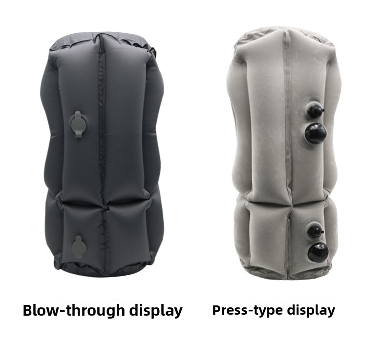 Inflatable Flocking Nap Pillow Hands-Free Travel Office Lying Down Rest Cushion
