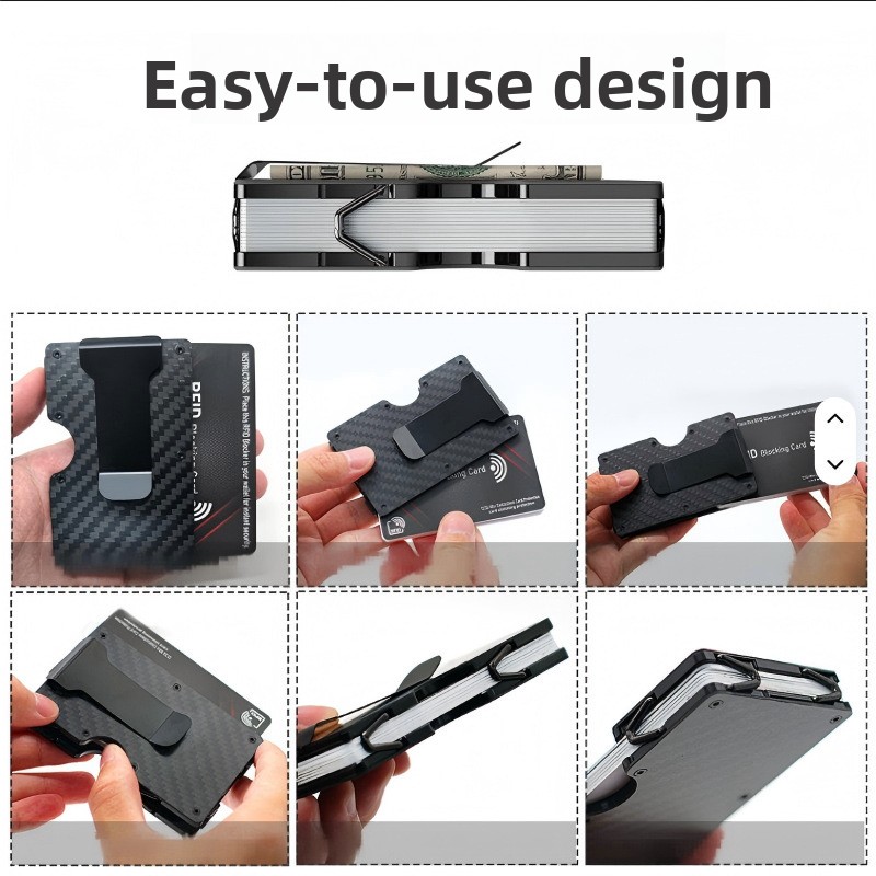 Creative Aluminum Alloy RFID Blocking Card Holder Large Capacity Anti-Theft Metal Wallet
