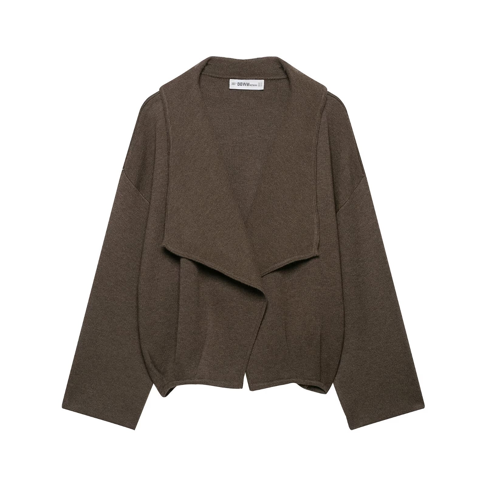 Round-neck pullover basic solid-colored top