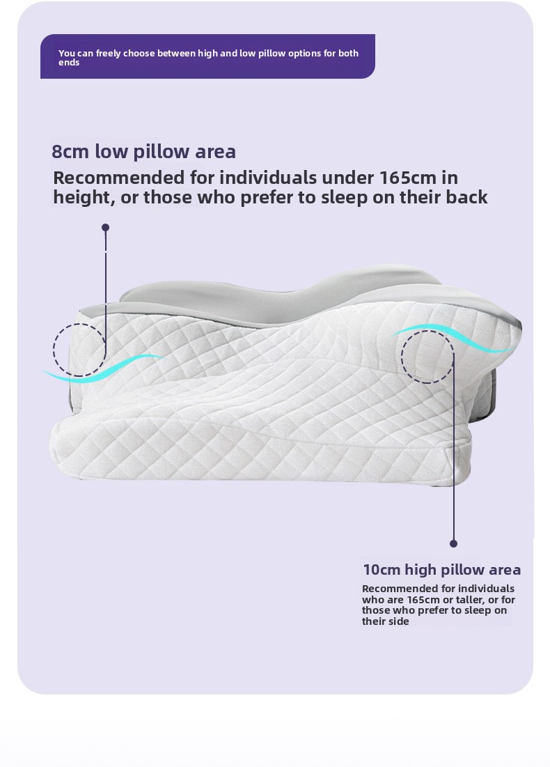 Ergonomic Contour Memory Foam Pillow Slow Rebound Neck Support Cooling Travel Pillow