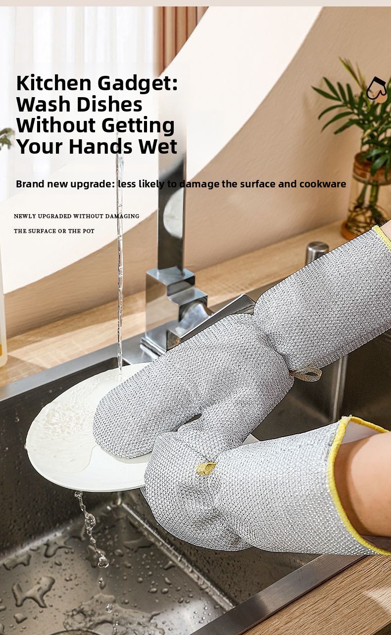 Thick silver wire kitchen gloves