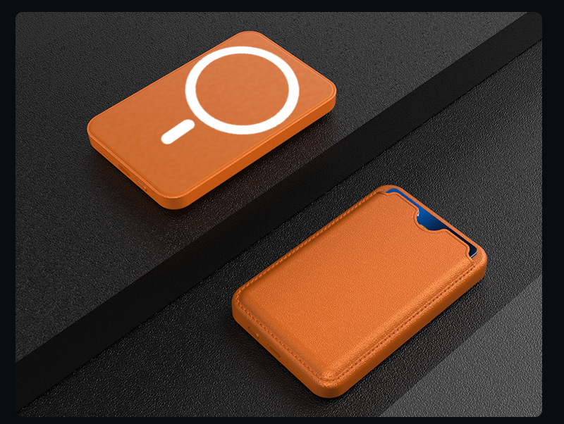 Two-way fast charging treasure with magnetic suction card bag