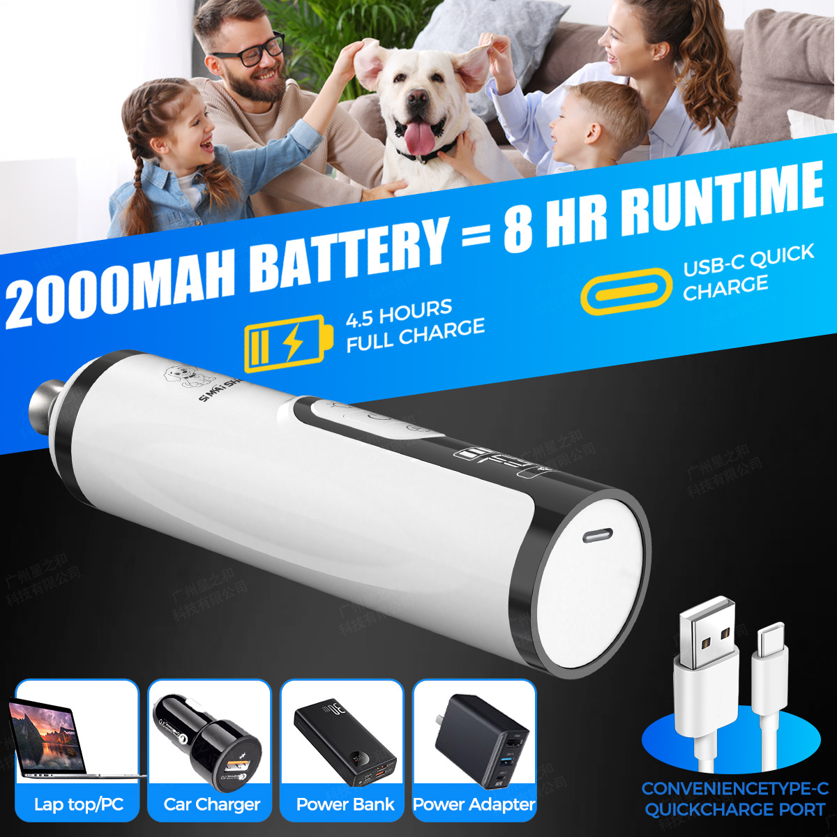 3-speed digital display pet nail grinder