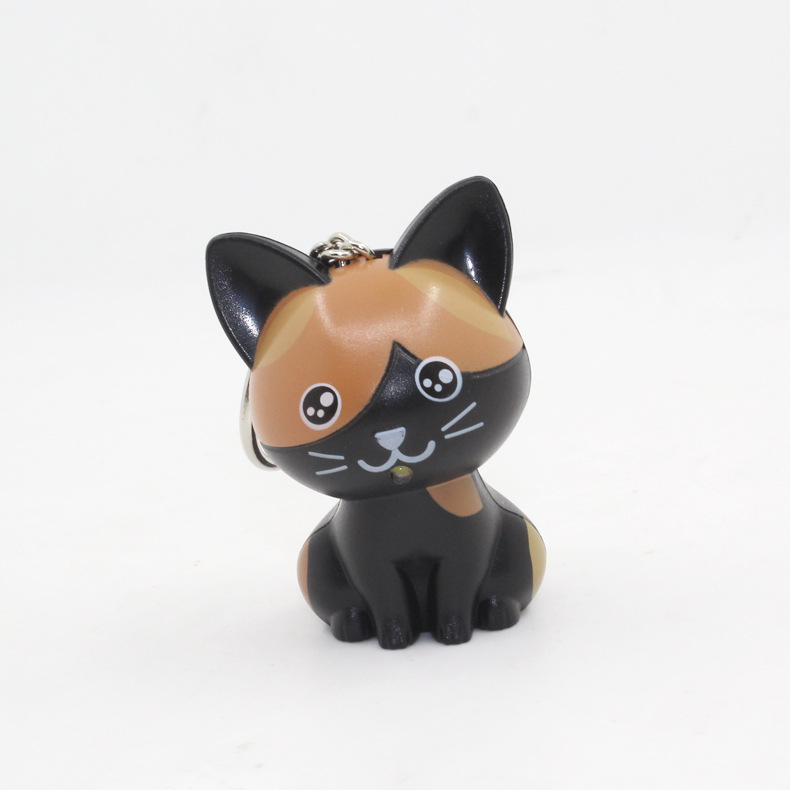 LED Sound Light-Up Kitten Keychain Pendant