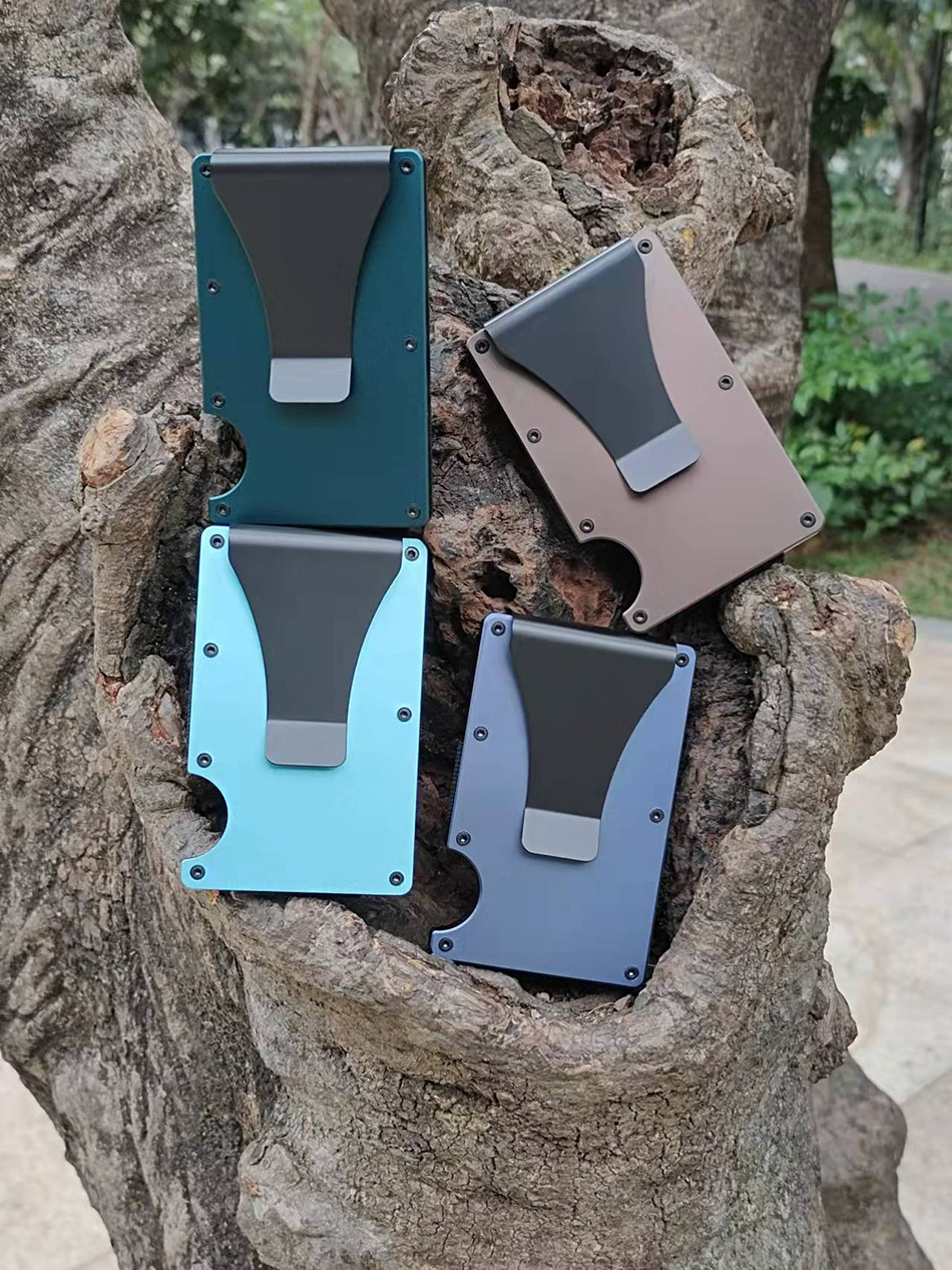 Ultra-Thin Aluminum RFID Blocking Metal Card Holder Case for Men