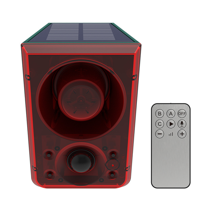 Solar-Powered Ultrasonic Animal Repeller with Flashing Light and Dog Barking Sound