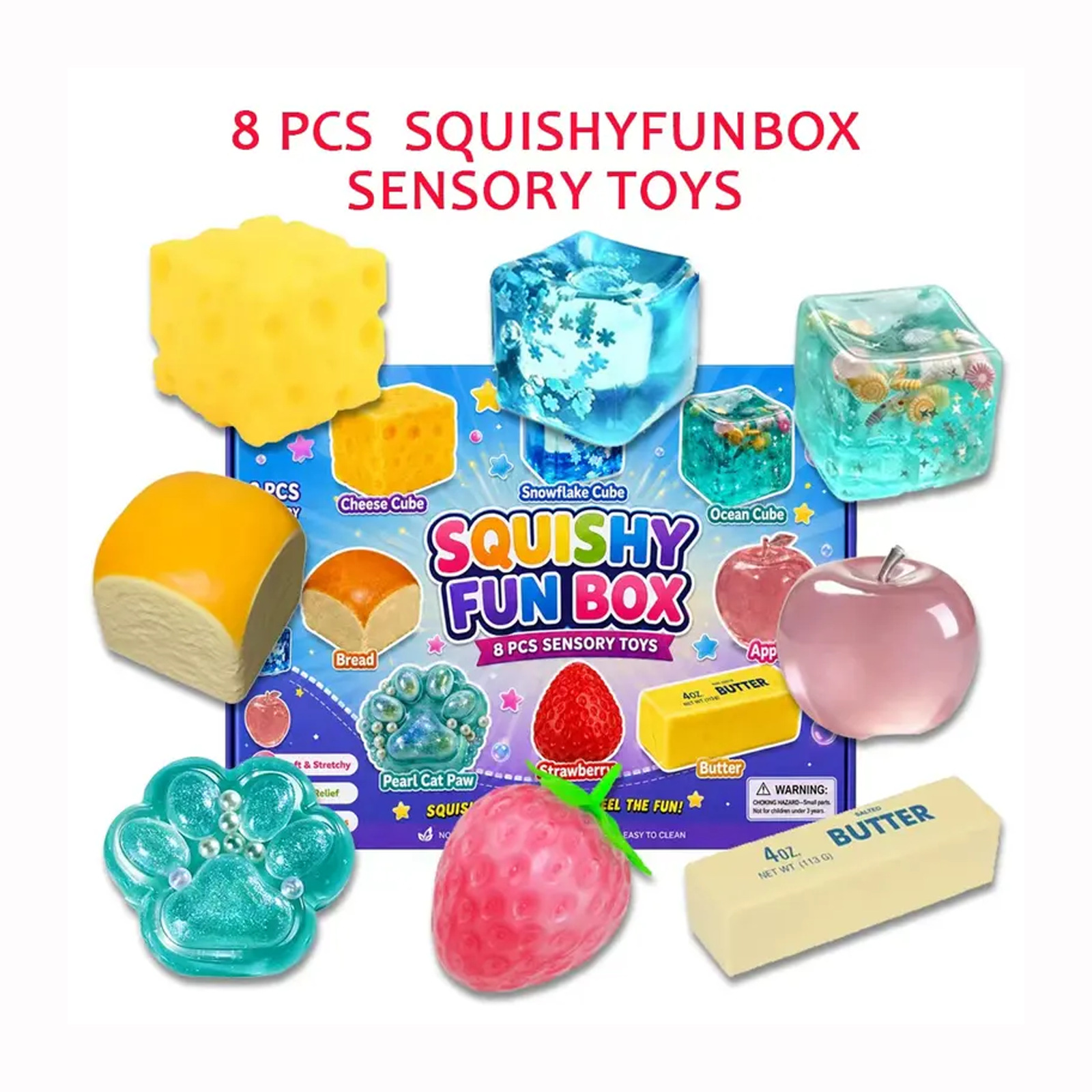 8-Piece Boxed Maltose Stress-Relief Toy Set