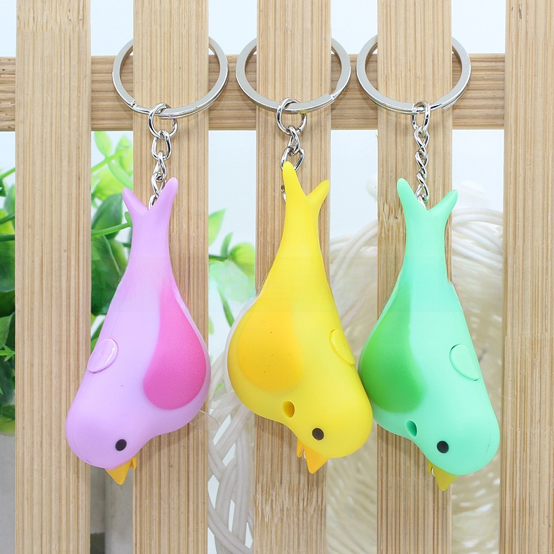 LED Light Up Bird Sound Keychain Creative Animal Pendant Gift