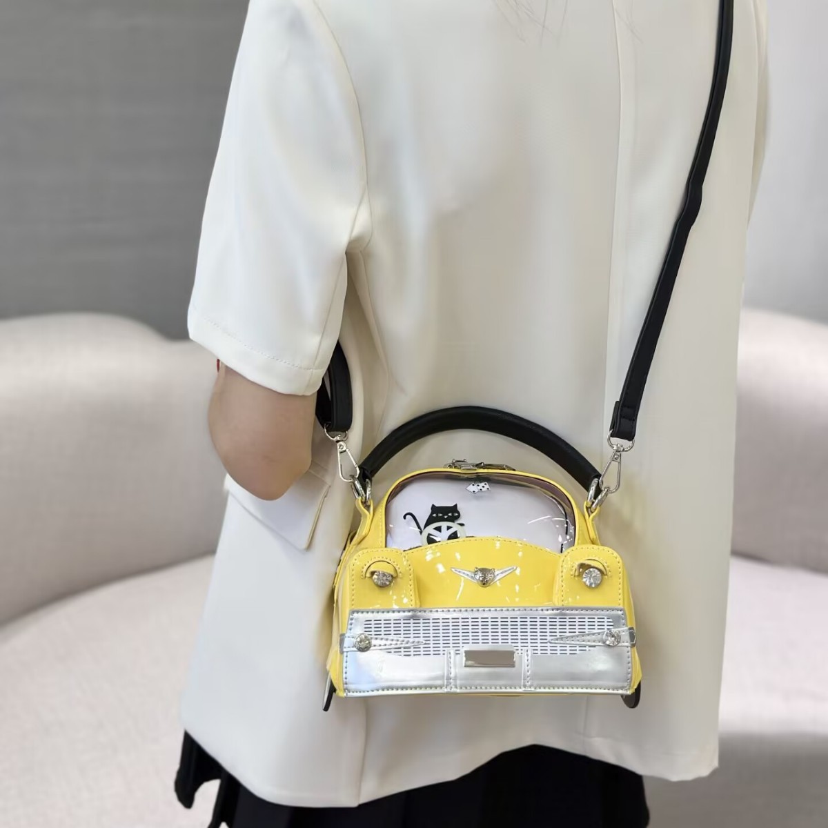 Creative 3D Car Shape PU Handbag Crossbody Bag for Women