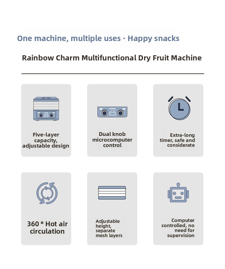 Dried fruit machine, food dehydrator, pet snacks, dried fruit machine