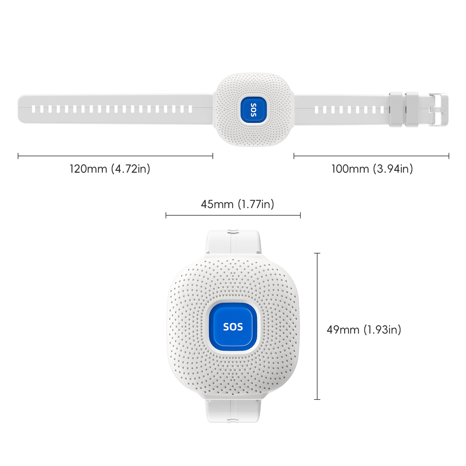 Waterproof wristband SOS call button for seniors ? one-button emergency call