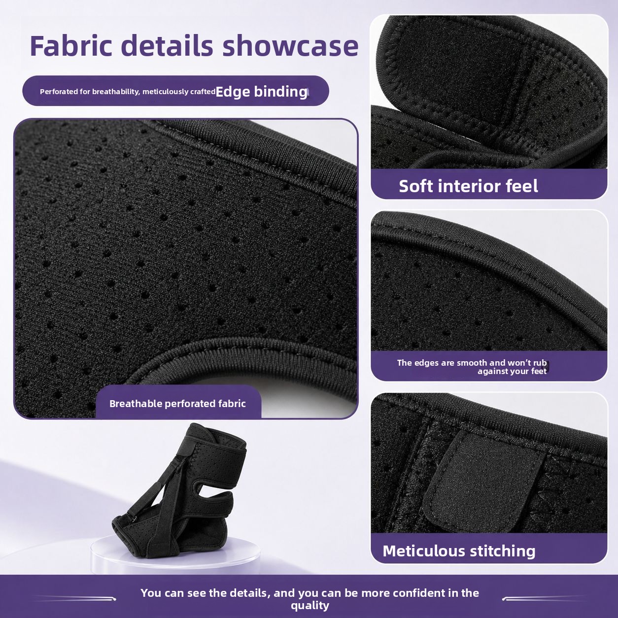 Adjustable Night Foot Splint for Ankle Correction and Plantar Fasciitis Relief with Massage Ball
