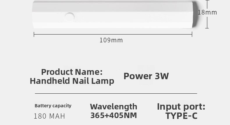 Rechargeable Mini Handheld Nail Gel Curing Lamp