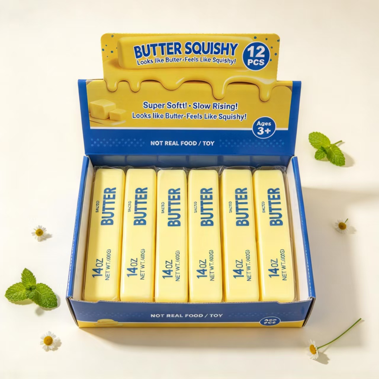 Squeezable soft rebounding butter stick