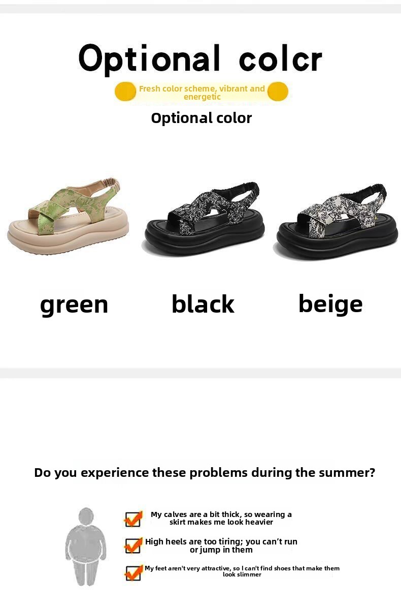 Women's Casual Square Toe Roman Sandals with Thick Sole