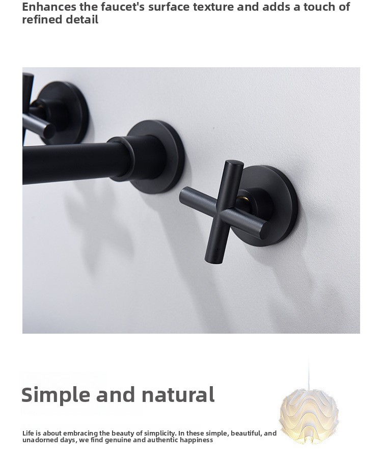 All-Copper Concealed Basin Mixer Tap Pre-Embedded Dual-Handle Wall-Mounted Three-Hole Faucet