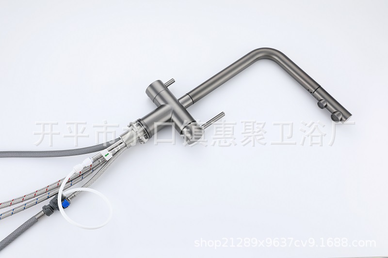 Cross-Border Russian Popular Pull-Out Kitchen Faucet Hot and Cold Sink Sink Three-In-One Dual-Use Pure Water Faucet