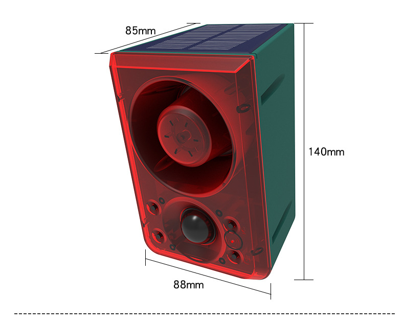 Solar-Powered Ultrasonic Animal Repeller with Flashing Light and Dog Barking Sound