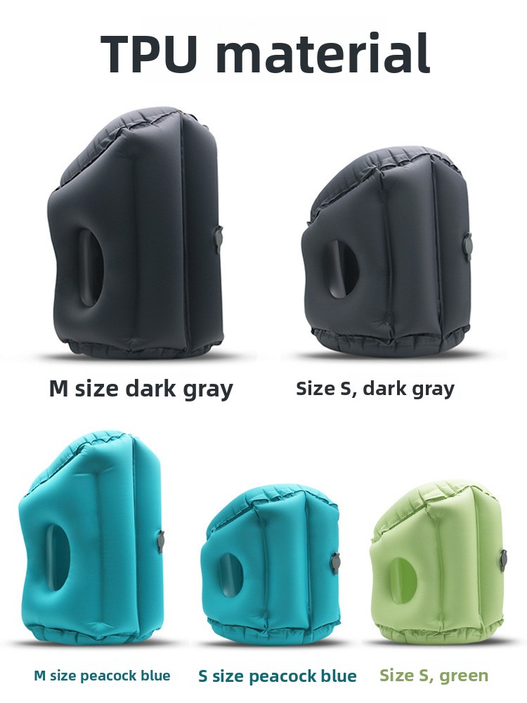 Inflatable Flocking Nap Pillow Hands-Free Travel Office Lying Down Rest Cushion