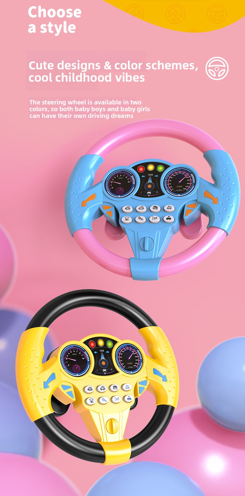 Simulation of co-pilot car steering wheel