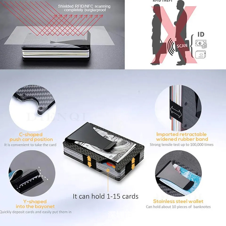 Ultra-Thin Aluminum RFID Blocking Metal Card Holder Case for Men