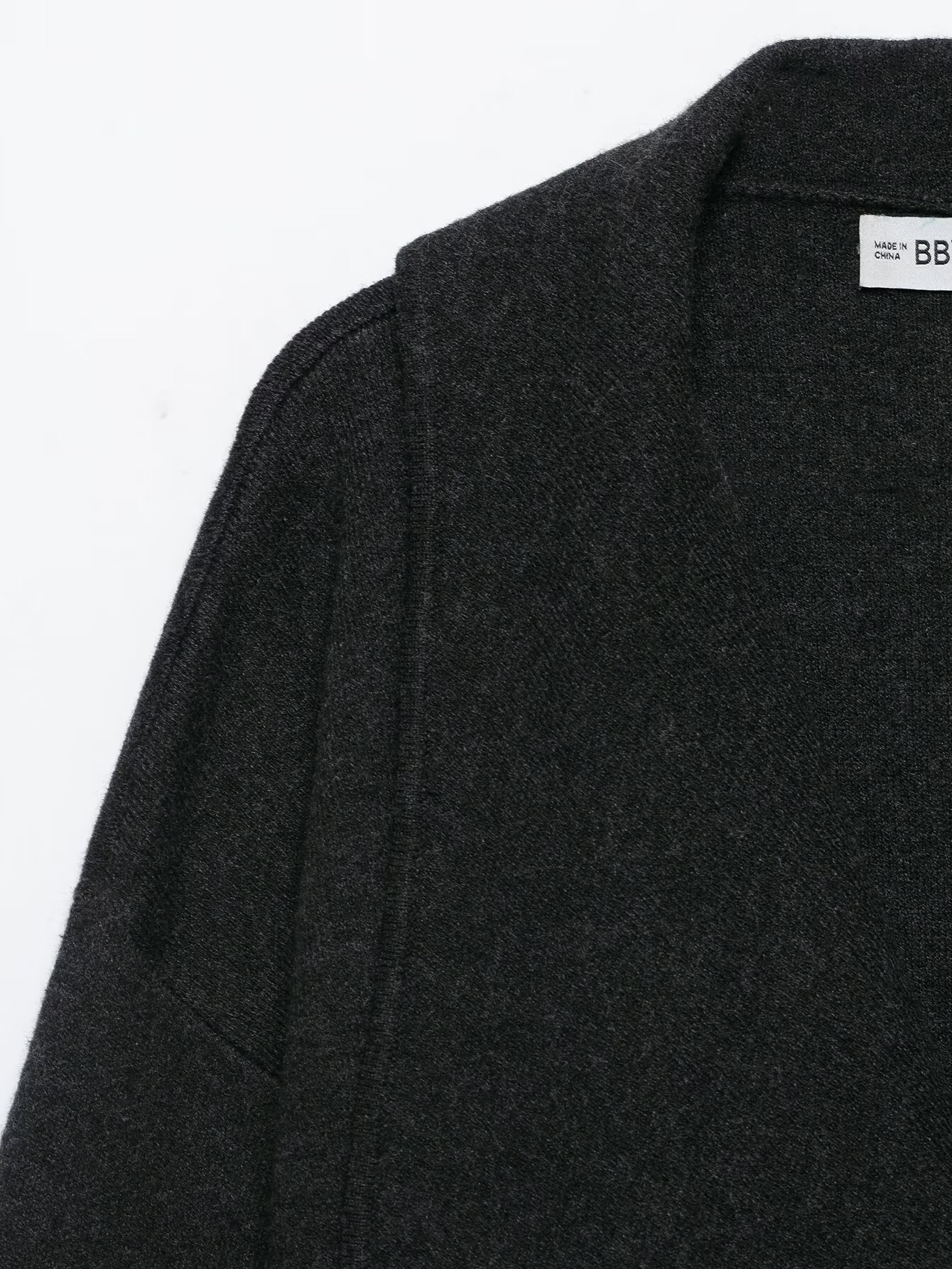 Round-neck pullover basic solid-colored top