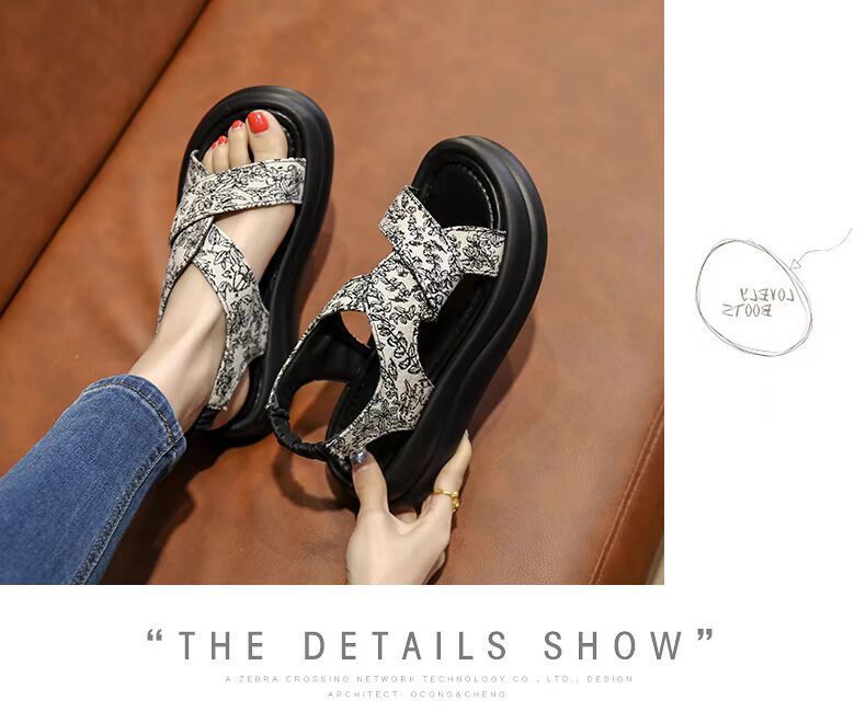 Women's Casual Square Toe Roman Sandals with Thick Sole