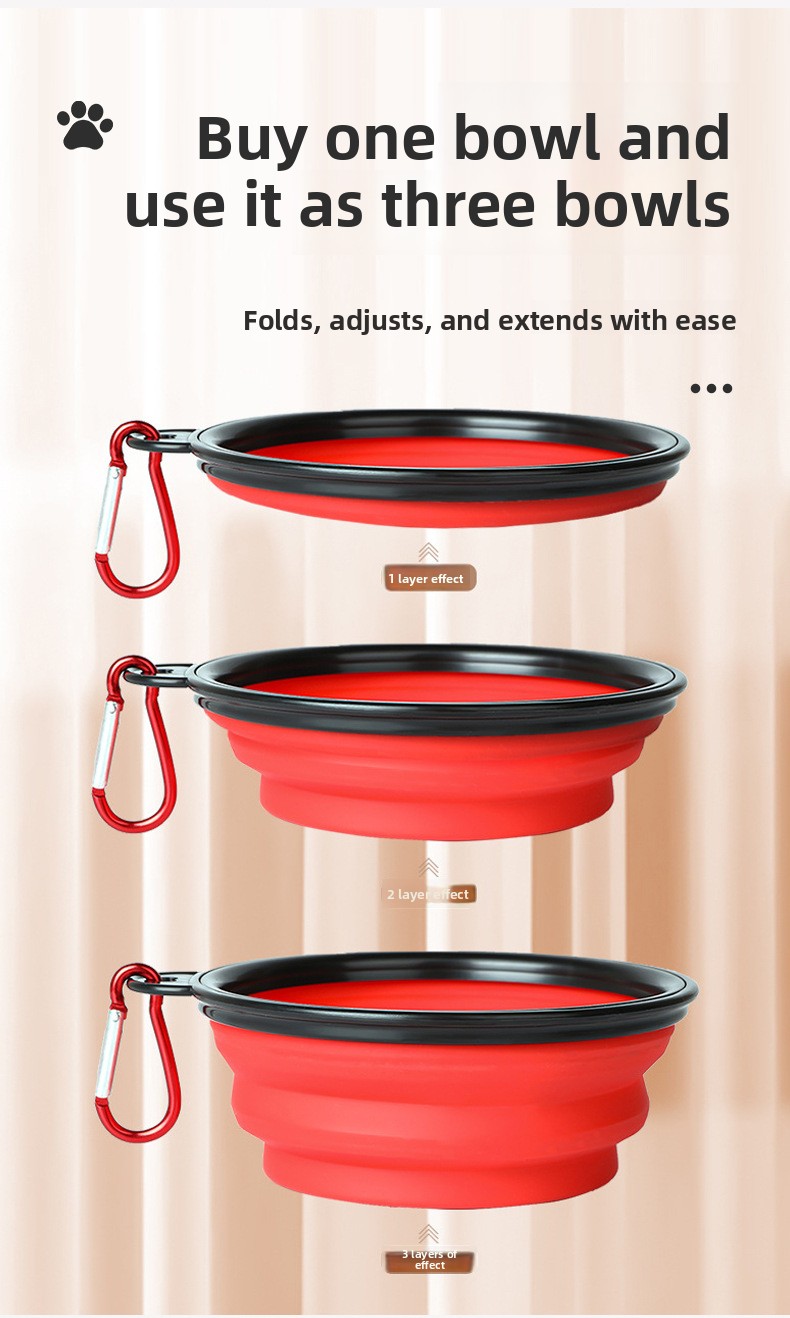 Portable pet outdoor drinking water adjustable bowl