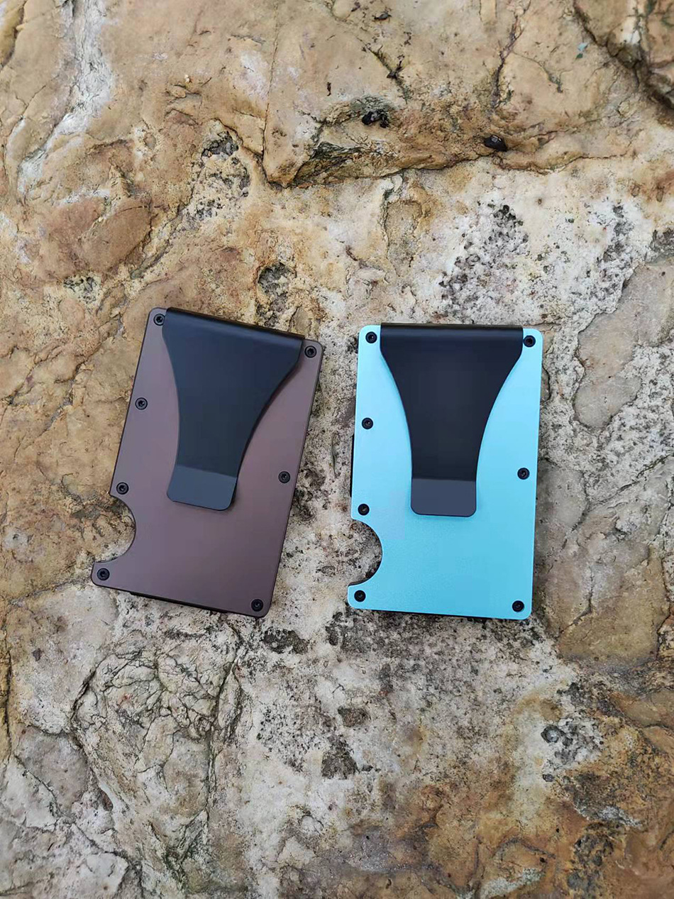 Ultra-Thin Aluminum RFID Blocking Metal Card Holder Case for Men