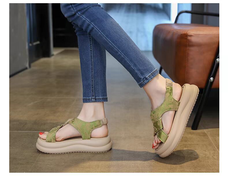 Women's Casual Square Toe Roman Sandals with Thick Sole