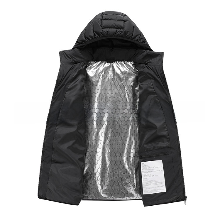 Men's Electric Heating Jacket Hooded Windproof Thermal Coat with USB Power