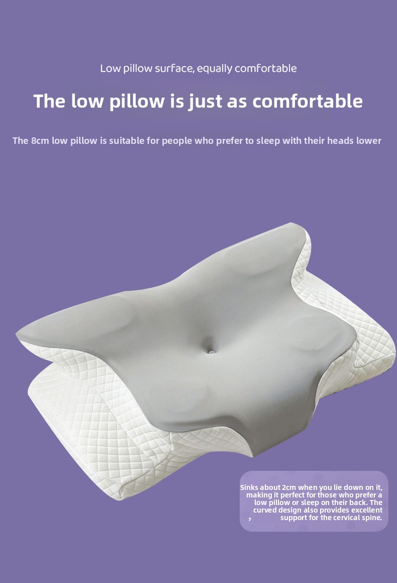 Ergonomic Contour Memory Foam Pillow Slow Rebound Neck Support Cooling Travel Pillow