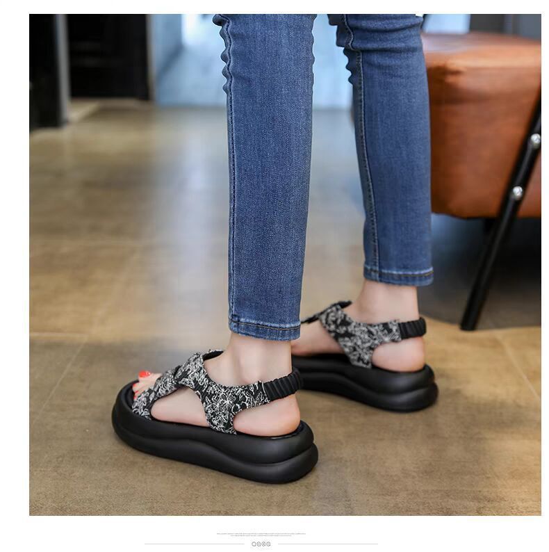 Women's Casual Square Toe Roman Sandals with Thick Sole