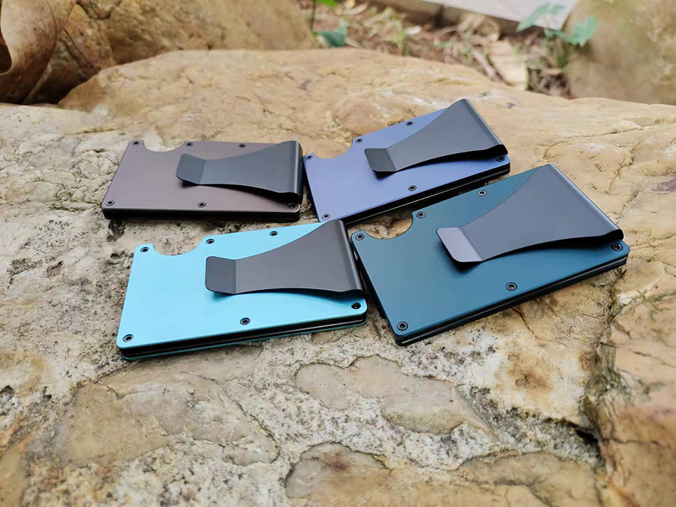 Ultra-Thin Aluminum RFID Blocking Metal Card Holder Case for Men