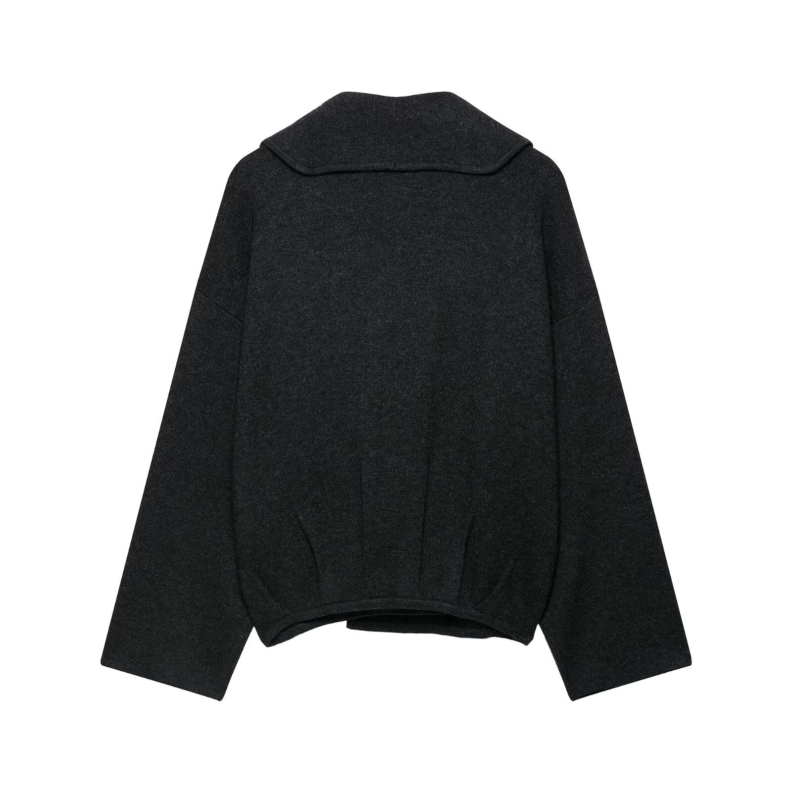 Round-neck pullover basic solid-colored top