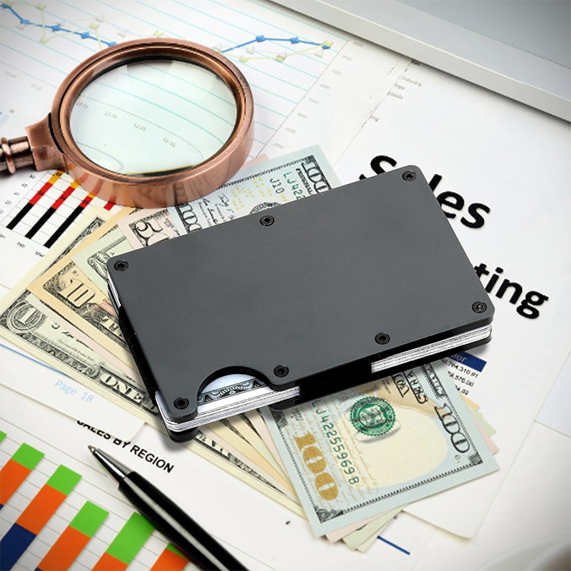 Ultra-Thin Aluminum RFID Blocking Metal Card Holder Case for Men