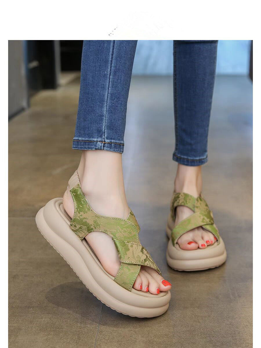 Women's Casual Square Toe Roman Sandals with Thick Sole