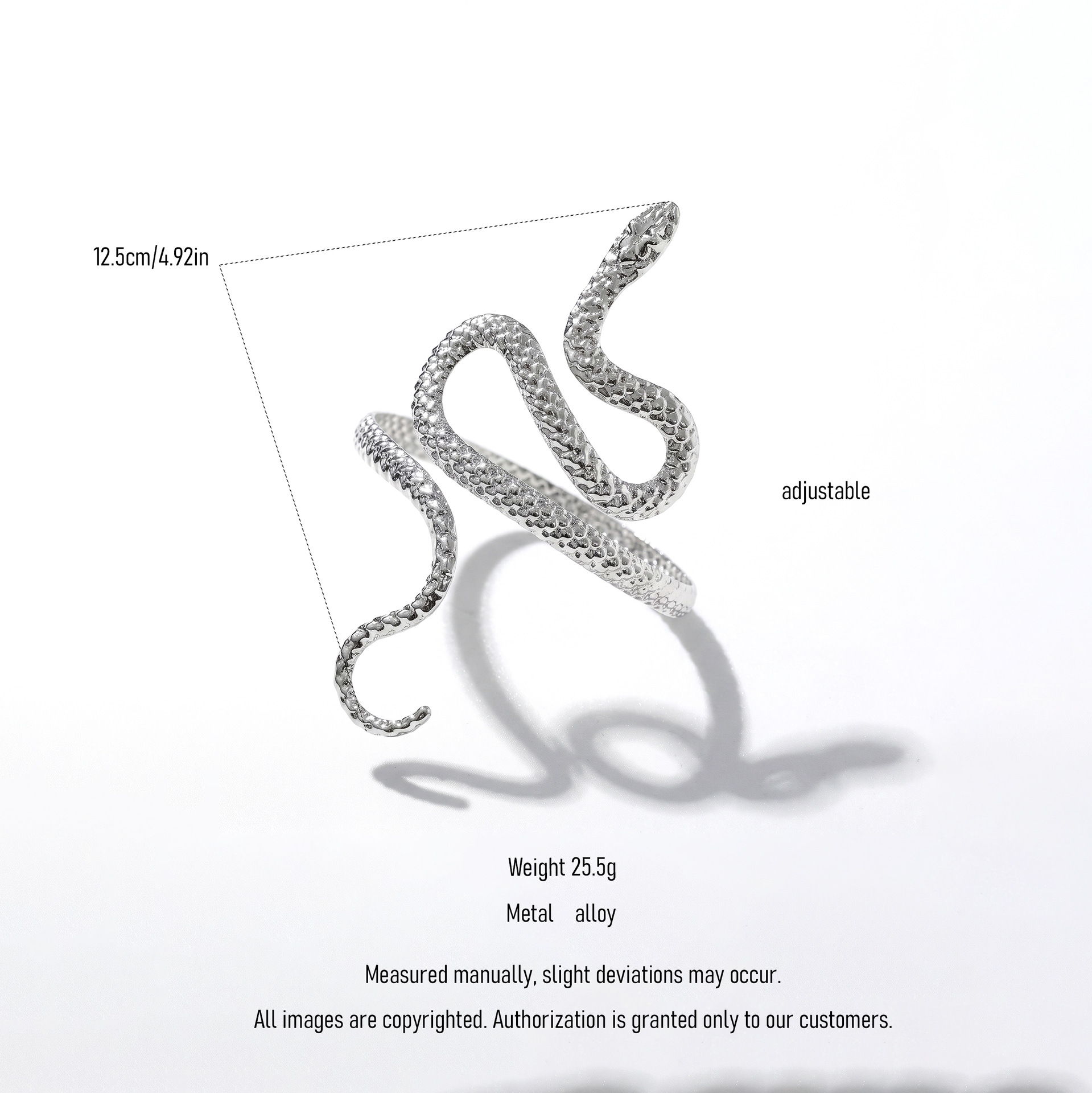 Women's Snake Shape Open Cuff Arm Bracelet Fashion Arm Ring Jewelry